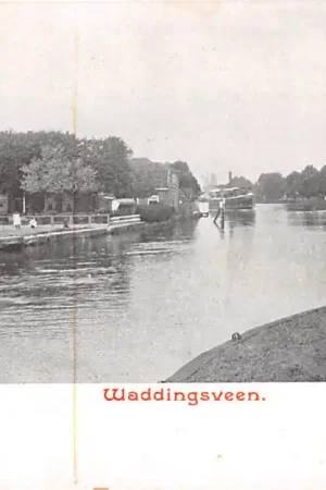 Waddinxveen Waddingsveen Gouwe met binnenvaart schip Gouda - Boskoop 1900 HC49759 Zwrot pieniędzy