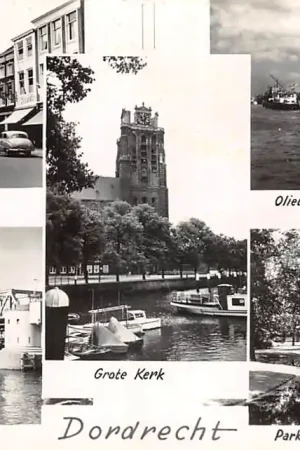 Dordrecht Visstraat Brug Grote Kerk Olietanks langs de rivier Park Merwesteyn 1966 HC49581 Oferta