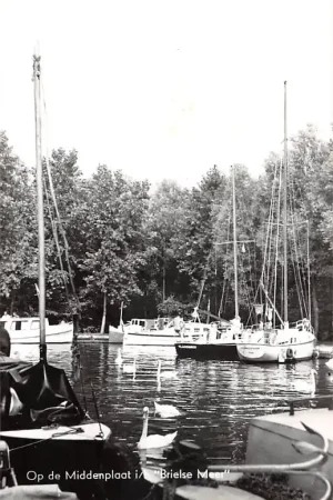 Brielle Op de Middenplaat i\\/h Brielse Meer met zeil schepen HC49488 Rabat