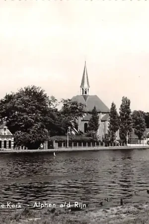 Alphen aan den Rijn Rijngezicht met Oudshoornse Kerk 1963 HC49385 Ekspresowa dostawa