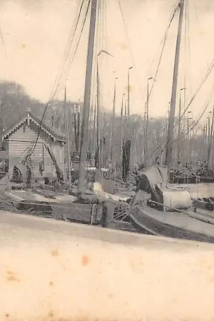 Hoorn Grashaven met schepen Scheepvaart 1901 HC49187 Autentyczny
