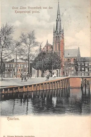 Bezpieczna płatność Haarlem Onze Lieve Vrouwe kerk van den Kampersingel gezien 1904 HC49080