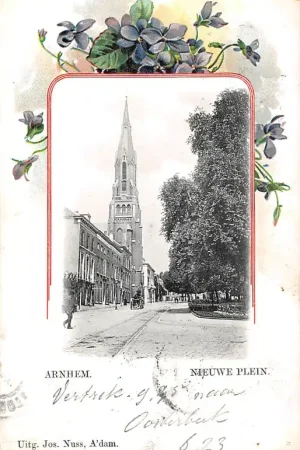 Wyprzedaż Arnhem Nieuwe Plein met Kerk 1904 HC49078