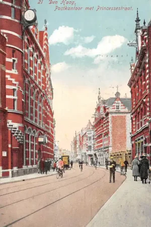 's-Gravenhage Den Haag Postkantoor met Princessestraat 1922 HC49073 Wysoka jakość