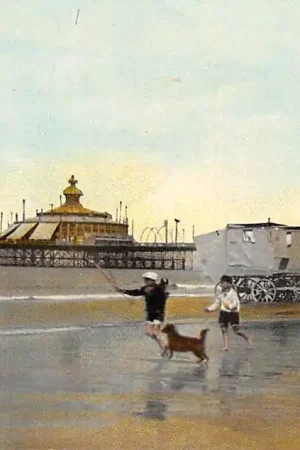 Wyprzedaż Scheveningen aan Zee Badkoetsen op het strand 1913 's-Gravenhage HC49016