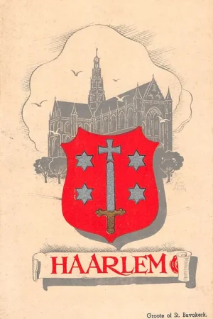 Haarlem Stadswapen en Groote of St. Bavo kerk 1939 HC49012 Darmowa dostawa