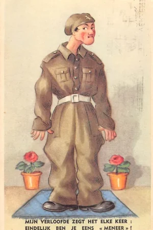 Zamów teraz Militair Mijn verloofde zegt het elke keer, eindelijk ben je eens een meneer. Humor Cartoon HC48953