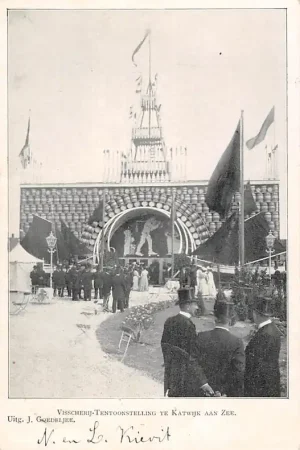 Tani Katwijk aan Zee Visscherij - Tentoonstelling Kleinrondstempel 1902 HC48947