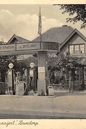 Szybka dostawa Lewedorp Bondshotel Noord-Kraaijert SHELL Eerste Service-Station in Zeeland Benzinepomp 1939 Borsele Zuid-Beveland Zeeland HC48853