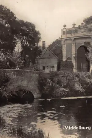 Middelburg Koe poort met brug Type fotokaart HC48846 Wysoka jakość