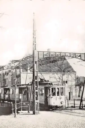 Middelburg Electrische tram op de Langevide binnenbrug voor 1904 HC48842 Oryginalny