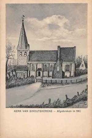 Wysoka jakość Borsele Sinoutskerke Kerk Afgebroken in 1906 Zuid-Beveland Zeeland HC48823