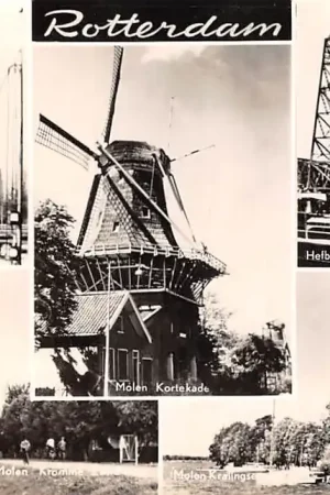 Rotterdam Witte Huis Molens Kromme Zandweg, Kortekade en Kralingscheplas Hefbrug Koningshaven HC48786 Rabat