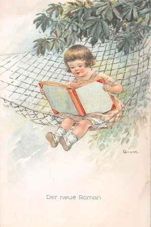 Ekspresowa dostawa Fantasie Der Neue Roman Kind Illustrator E. Frank Ongelopen ansichtkaart Vintage HC48745