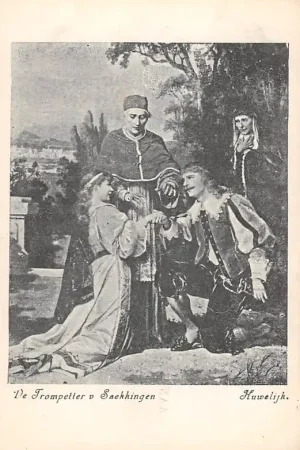Fantasie De Trompetter van Saekkingen Huwelijk 1900 Vintage HC48731 Kup teraz