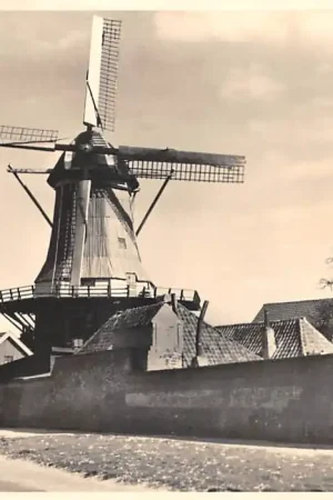 Bezpieczna płatność Harderwijk Molen aan de Oude Wallen Achtkante Bovenkruier met stelling, voorzien van stroomlijnwieken volgens systeem Dekker 5 Cents kaart Molenserie Nr. 2 H8610