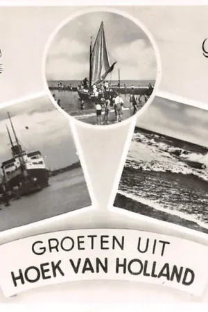 Ekspresowa dostawa Hoek van Holland Veer Plezierboot en woeste branding HC48217