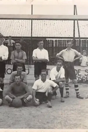 Bezpieczna płatność Onbekend Fotokaart Voetbalelftal voor het doel Soccer Football Sport HC48182