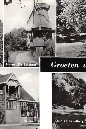 Tylko dziś Santpoort Ruïne van Brederode Molen De Santhaes Station Kennemerduin Duin en Kruidberg Velsen Kasteel HC48084