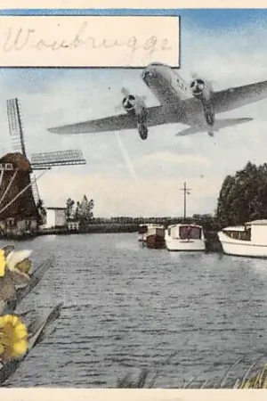 Groeten uit Woubrugge met molen en vliegtuig Kaag en Braassem HC48040 Popularny