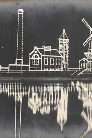 Premium Onbekend Verlichte gebouwen Fotokaart HC47939