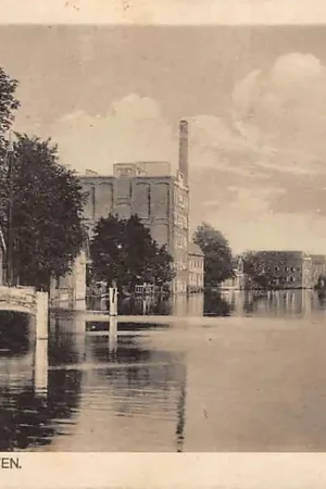 Bodegraven Rijngezicht met Fabriek en binnenvaart schepen HC866 Promocja