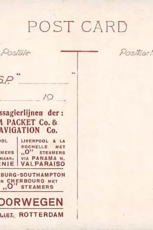 Popularny London Rotterdam Reclame Royal Mail Steam Packet Co. R.M.S.P. Scheepvaart Montevideo HC576