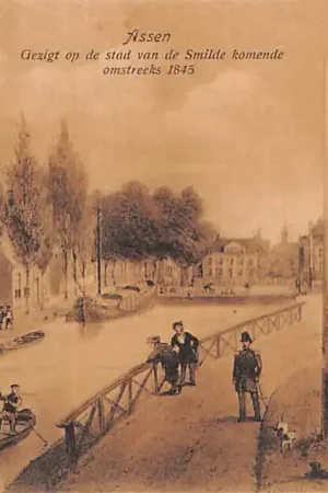 Assen Gezigt op de stad van de Smilde komende omstreeks 1845 1911 HC41482 Oferta