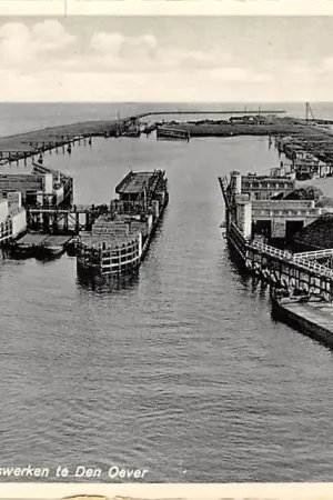Wieringen Afsluitdijk Brug- en sluiswerken te Den Oever Zuiderzee IJsselmeer HC43463 Oryginalny