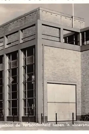 Autentyczny Oostelijk Flevoland Gemaal Lovinck Plaquette symbool verbondenheid tussen 'n vissersman en een landarbeider HC61301