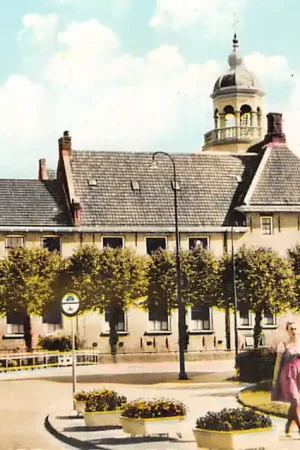 Heerenveen Crackstraat met kerk1963 HC55521 Wysoka jakość