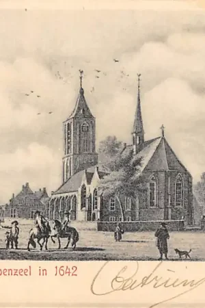 Oryginalny Het Dorp Scherpenzeel in 1642 1901 HC60623