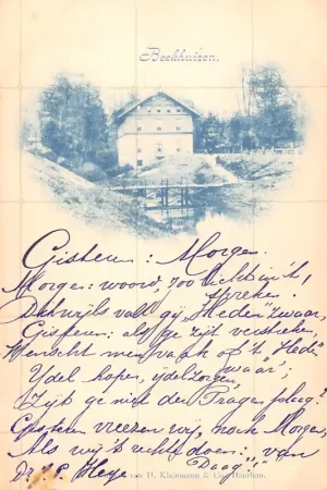 Beekhuizen Tegeltjeskaart 1900 Oosterbeek Arnhem HC57663 Oryginalny