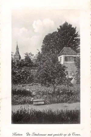 Hattem De Stadsmuur met gezicht op de Toren 1943 Veluwe HC51601 Najlepsza cena