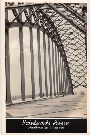 Autentyczny Waalbrug bij Nijmegen Nederlandsche bruggen HC46895