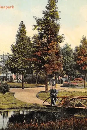 Autentyczny Apeldoorn Wilhelminapark met houten' bruggetje 1919 HC45729