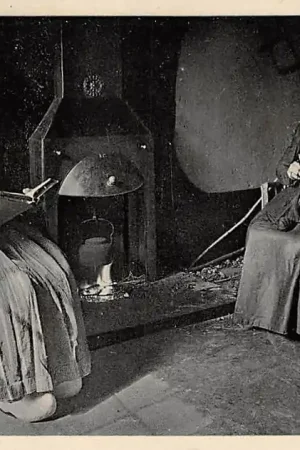 Bezpieczna płatność Nunspeet Binnenhuisje met lezende en breiende vrouw Veluwe HC42729