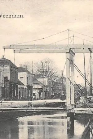 Popularny Veendam Oosterdiep met brug 1906 HC43234