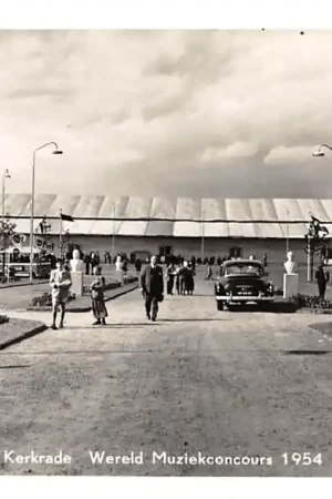 Autentyczny Kerkrade Wereld Muziekconcours 1954 Ingang Concert-hal Limburg HC48263