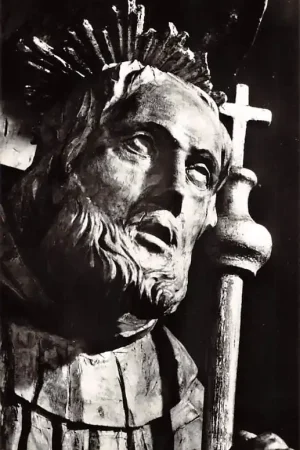 Autentyczny Houthem Sint Gerlach Beeld H. Gerlachus uit Parochiekerk 1956 HC22928