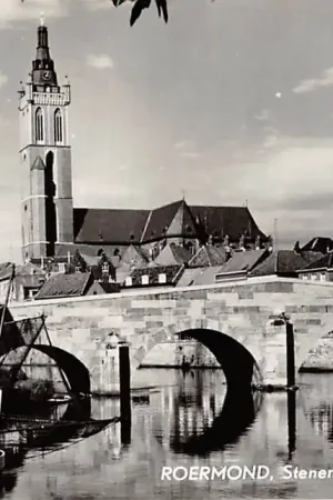 Roermond Stenenbrug met Kathedraal 1960 HC22858 Darmowa dostawa