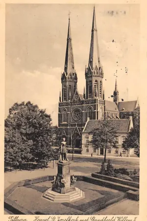 Tilburg Heuvel R.K. St. Jozefkerk met Standbeeld Willem II 1938 HC56508 Ostatnia szansa