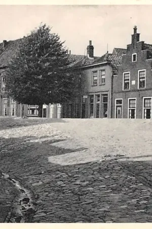 Woudrichem Oude huizen aan de Hoogstraat Noord-Brabant HC52734 Premium