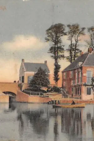 Kinderdijk Elshout Waardhuis met sluizen 1908 Alblasserwaard HC50067 Najlepsza cena