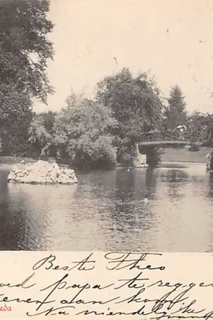 Breda Vijver Valkenberg met houten' bruggetje 1902 HC45761 Tylko dziś