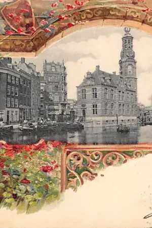Amsterdam Reliëfkaart met Munttoren 1903 HC61035 Szybka dostawa