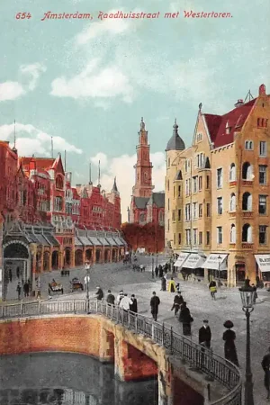 Amsterdam Raadhuisstraat met Westertoren HC59073 Nowość