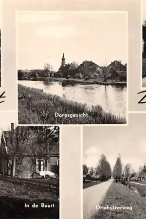 Driehuizen Aan de Ringvaart Dorpsgezicht In de Buurt Driehuizerweg 1959 Alkmaar HC52958 Oryginalny