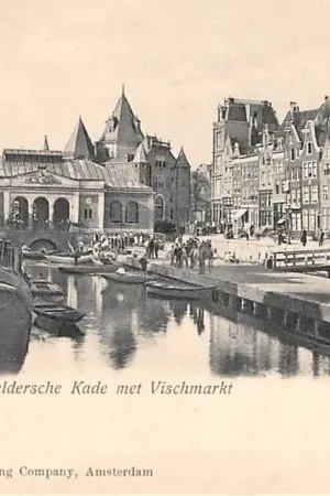 Amsterdam Geldersche Kade met Vischmarkt HC42363 Szybka dostawa