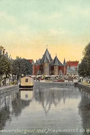 Darmowa dostawa Amsterdam Kloveniersburgwal met Nieuwmarkt en Waag 1907 HC38687